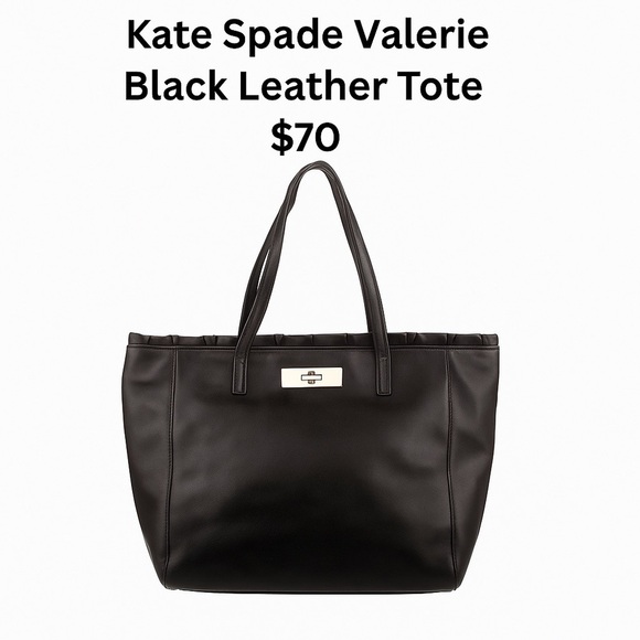 Kate Spade Valerie Black Leather Tote – Everyday Work Bag – Open to Offers - Picture 1 of 9